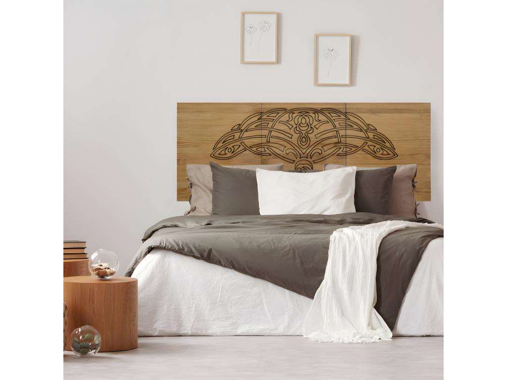 Solid pine wood headboard - Tree design 160x60x1.8cm. XCKB36842