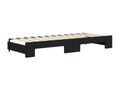 Daybed with pull-out bed and black 80x200 cm velvet mattress HPMN30994