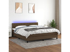 Chicyla bed base with mattress and LED, dark brown, 160x200 cm, HQTQ69351
