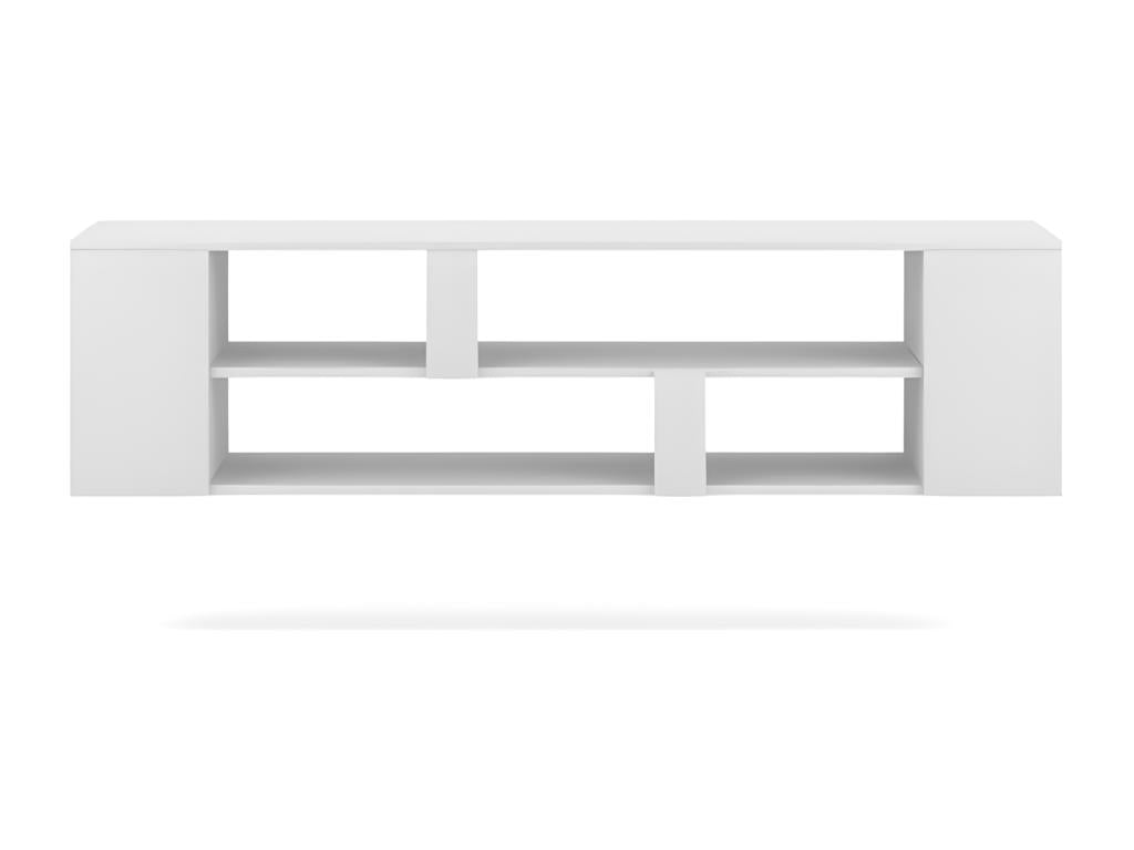 Domopure collection wall-mounted TV unit, white, 155cm with 6 niches, BNFB00958