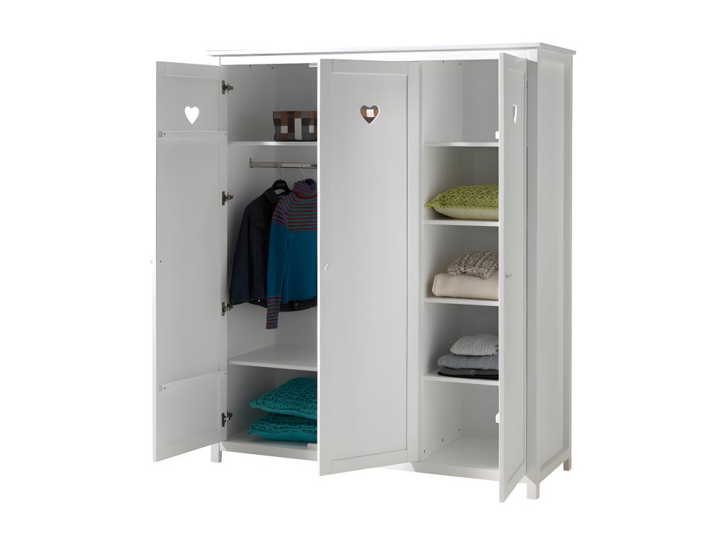 Amori 3-Door Wardrobe 190cm White FAXV88948