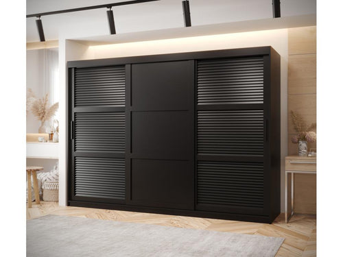 Chicyla 3 Sliding Door Wardrobe 200/250/62 3 Doors Black VKSC40090
