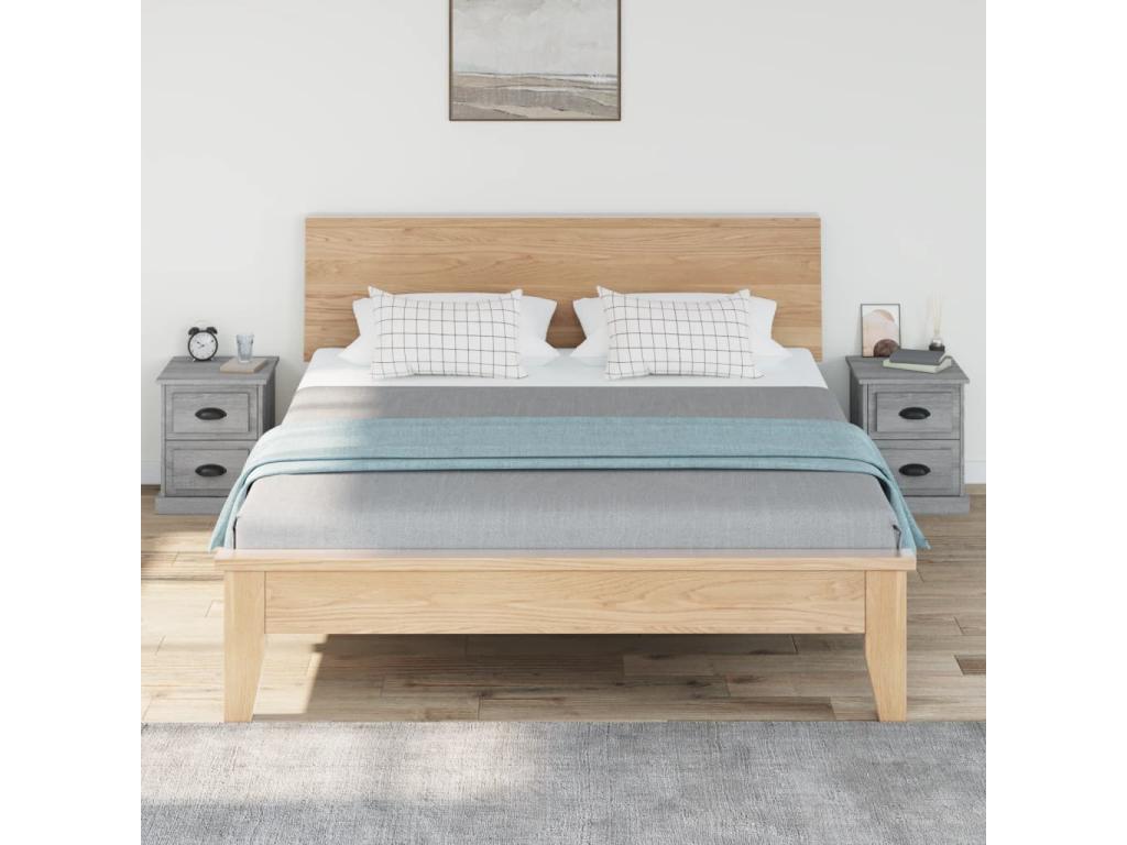 Chicyla bedside tables, 2 pcs, grey, 39x39x47.5 cm, engineered wood, IFQM13737