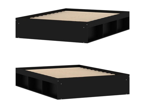 Black bed frame 135x190 cm double CXNE56656