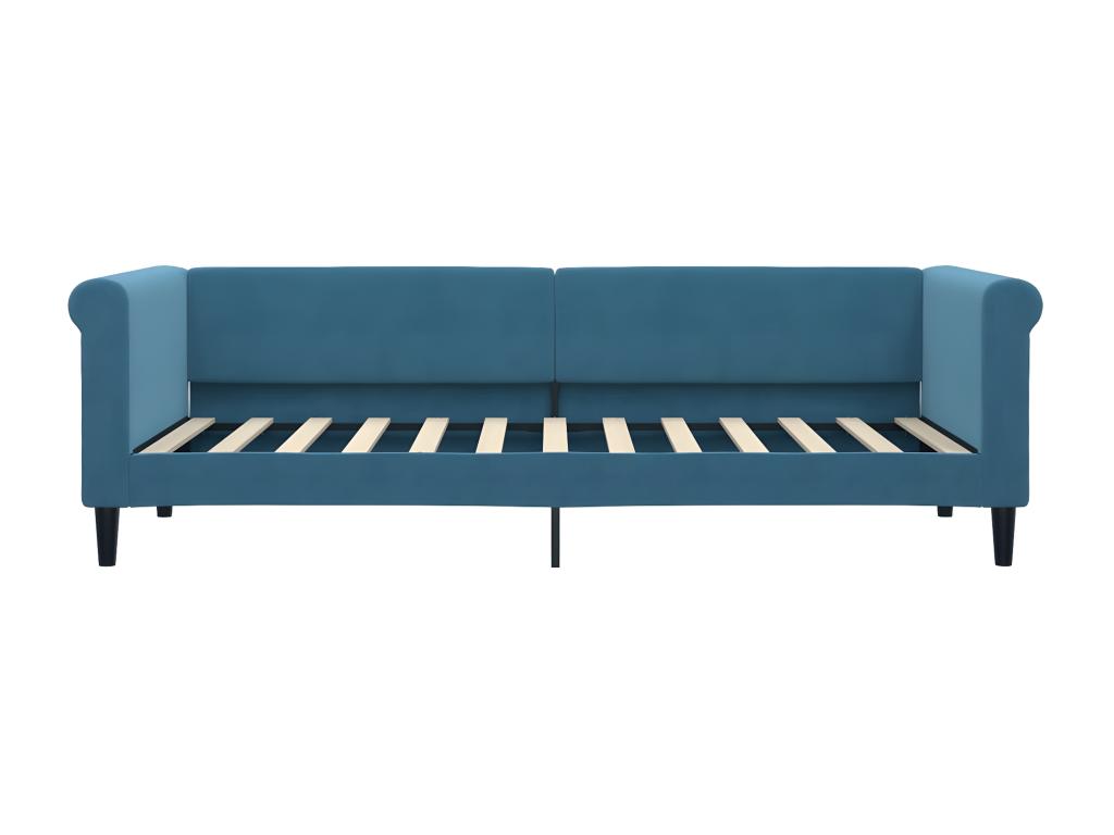 Daybed with blue 80x200 cm velvet mattress JULG68316