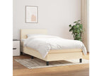 Upholstered bed base with mattress, Cream, 90x200 cm, Fabric ETNF53540