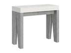 Extendable console table 90x40/196 cm Naxy Mix Small White Ash top - Concrete Grey frame QHIN73870