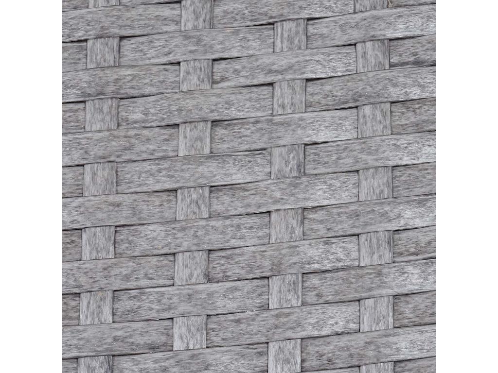 Chicyla poly rattan armchair, set of 2, grey, cream-colored cushions WOCC85256