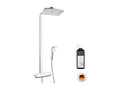 Chicyla Raindance E 360 thermostatic shower column, white and chrome, Briochin cleaner EFFV89135