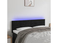 Black LED Headboard 144x5x78/88 cm Velvet ODAF00443