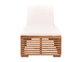 Chaise longue with cream cushion, solid teak wood, TBLB91234