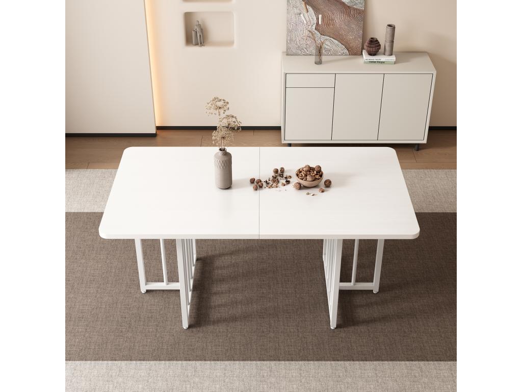 Modern dining table for 4 to 6 people - 158x76x75 cm - Particleboard - White VRKO63763
