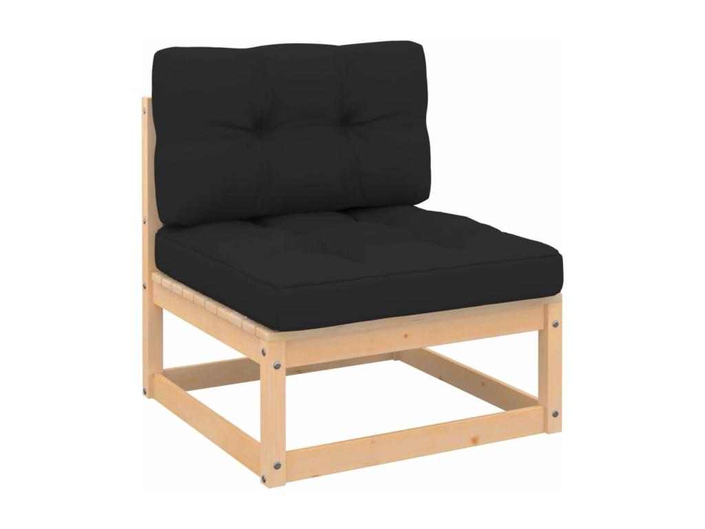 4-piece garden furniture set with cushions, solid pine wood XVQE37935