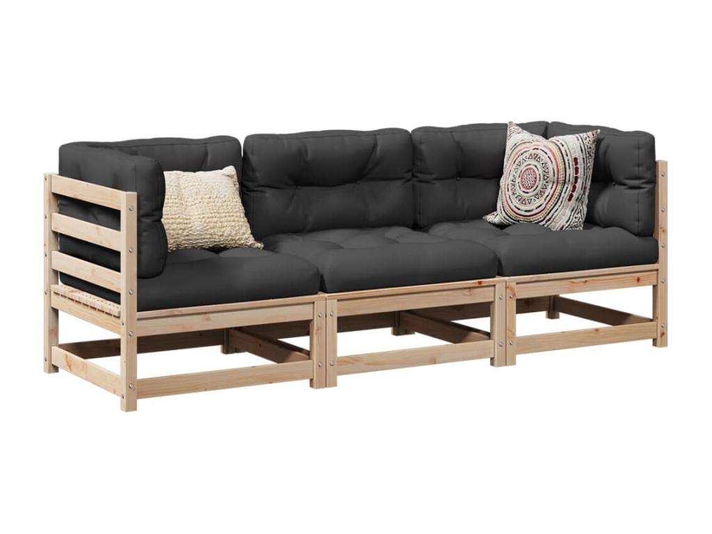 3-piece garden furniture set in solid pine wood ENNB31779