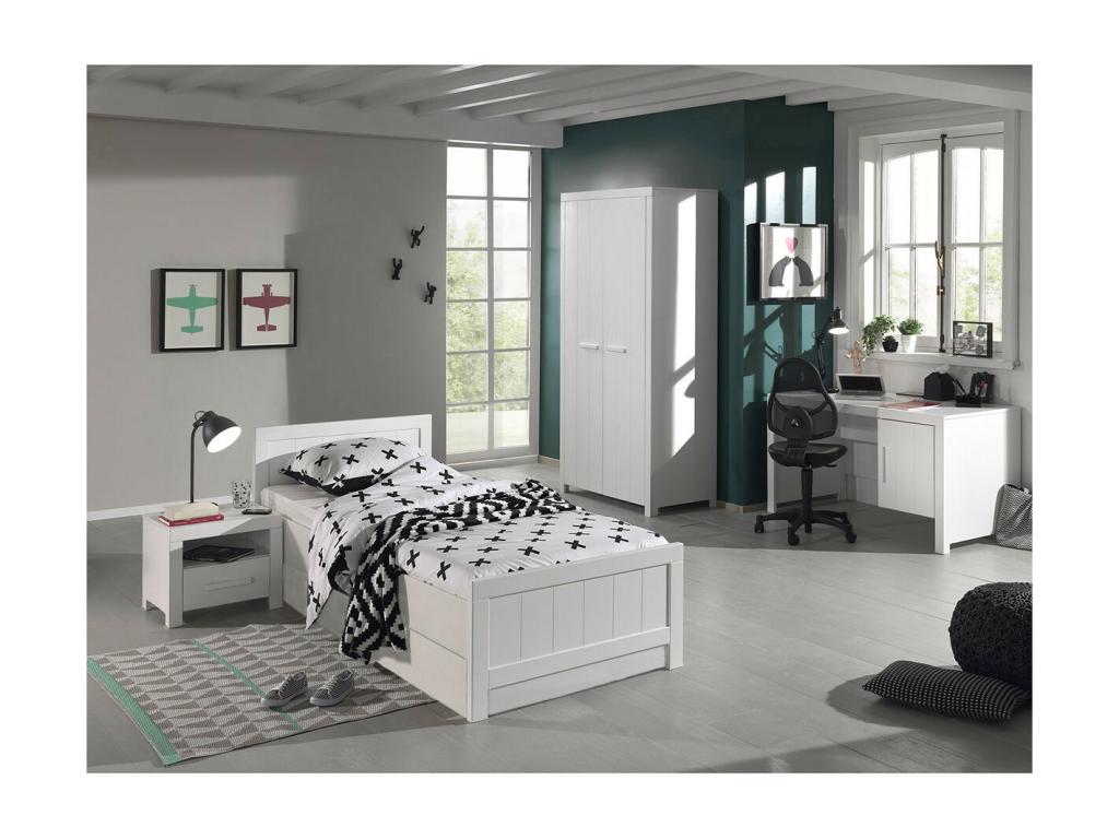Chicyla - Bedroom 90x200cm 2-Door Wardrobe Desk BTSC03453