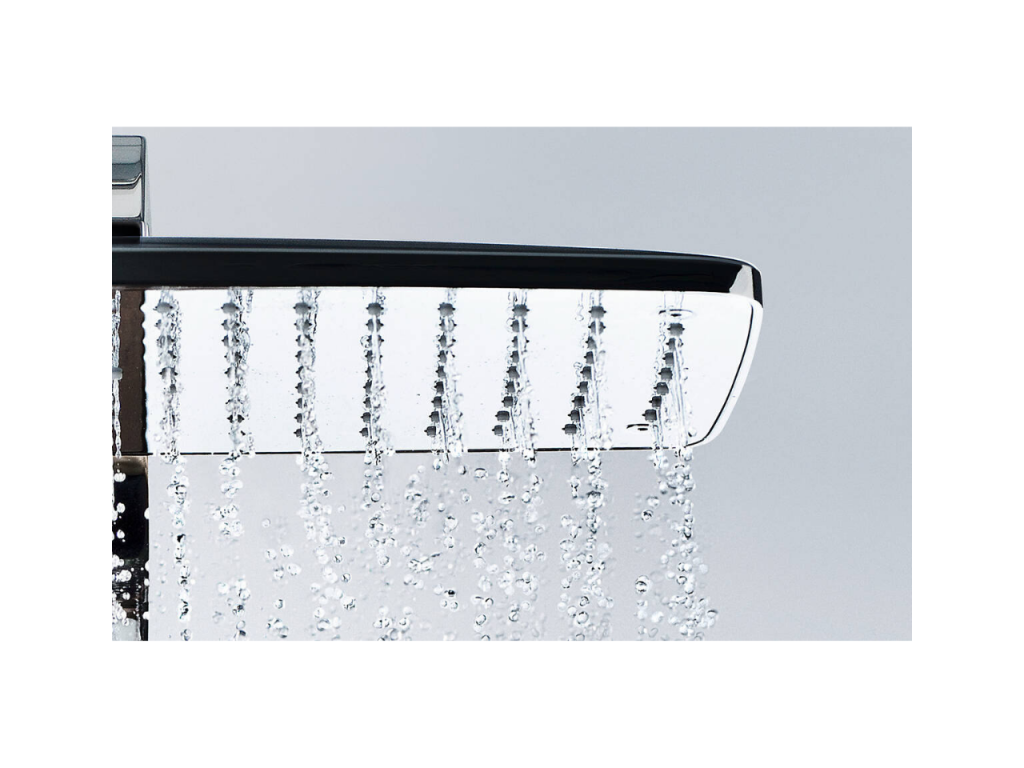 Chicyla Raindance E 360 thermostatic shower column, white and chrome, Briochin cleaner EFFV89135