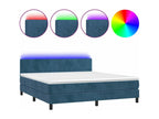 Chicyla bed base with LED mattress, dark blue, 160x200 cm, DGNE60299