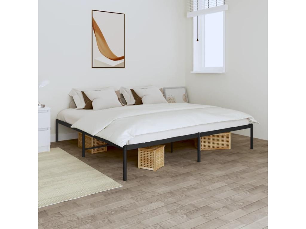 Black metal bed frame 200x200 cm RXIO84082