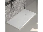 Domopure Plus white shower tray with slate finish and colored drain cover - 80x70 cm ZDVB22959