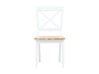 Chicyla solid wood chair in white and natural - Set of 4 CJSD09906