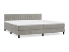 Upholstered bed base and mattress, light grey, 200x200cm, velvet, OQFW62488