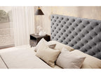 Domopure designer bed with headboard and storage compartment upholstered in dark grey velvet - 3 sizes - 160x200 JXMZ36602