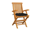 Garden chairs with black cushions, 3 pieces, solid teak wood XXXC60730