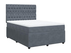 Chicyla bed base and mattress, dark grey, 140x190cm, velvet, LLIE92512
