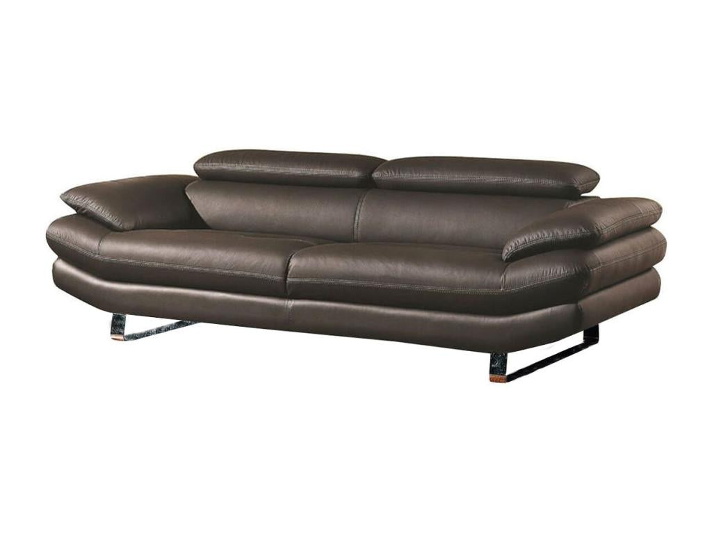 Domopure 3-Seater Brown Leather Sofa - Right Corner UIPY45683