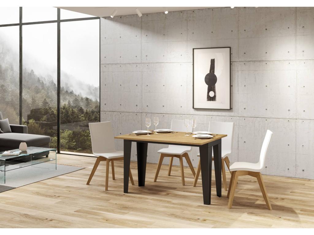 Flame Double Extendable Folding Table 120x45/90 cm Natural Oak Anthracite Frame UYFW41049