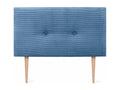 Domopure Plain Corduroy Headboard with Buttons 80x115 with Bed Legs 80/90 - Blue LORW89326