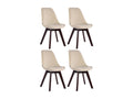Set of 4 dining chairs - Velvet / Wood - Cream - Chicyla V2 PIUJ99844