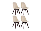 Set of 4 dining chairs - Velvet / Wood - Cream - Chicyla V2 PIUJ99844