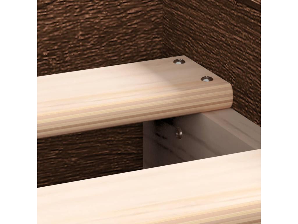 Bed frame, headboard and footboard, brown oak, 135x190 cm PHXN63882