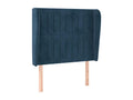 Headboard with wings, Dark blue, 103x23x118/128 cm, Velvet, QHAJ75203