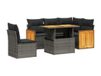 6-piece beige resin wicker garden furniture set with cushions HMGU87822