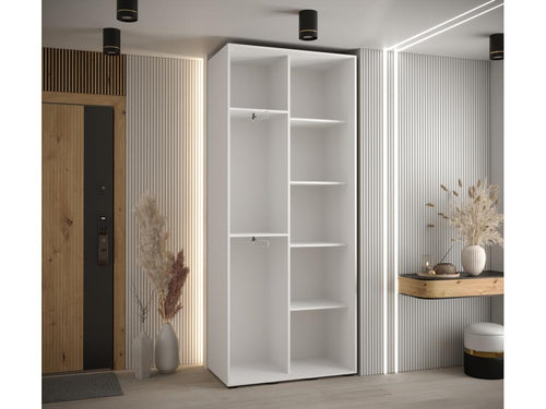 Chicyla 1 Sliding Door Wardrobe 235.2/100/45 2 Doors White/White/Gold CLPC98447
