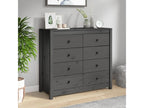 Grey side cabinet 100x40x90 cm Solid pine wood BEEZ21366