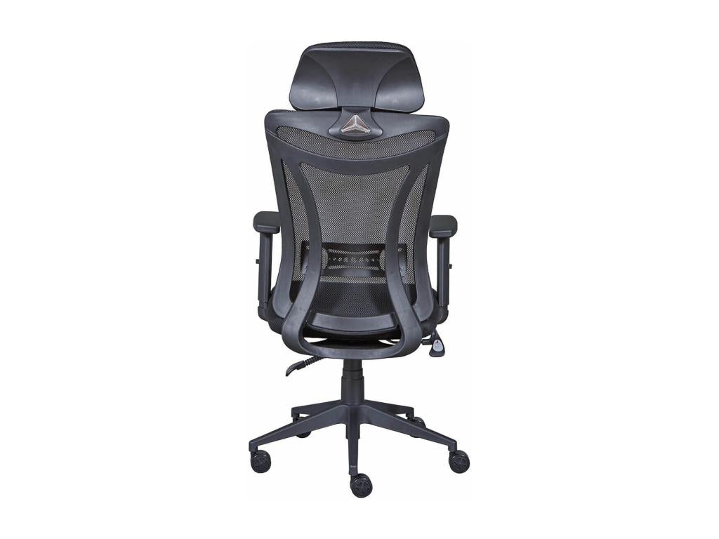 Domopure - Black Mesh Fabric Office Chair with Headrest MQNN38643