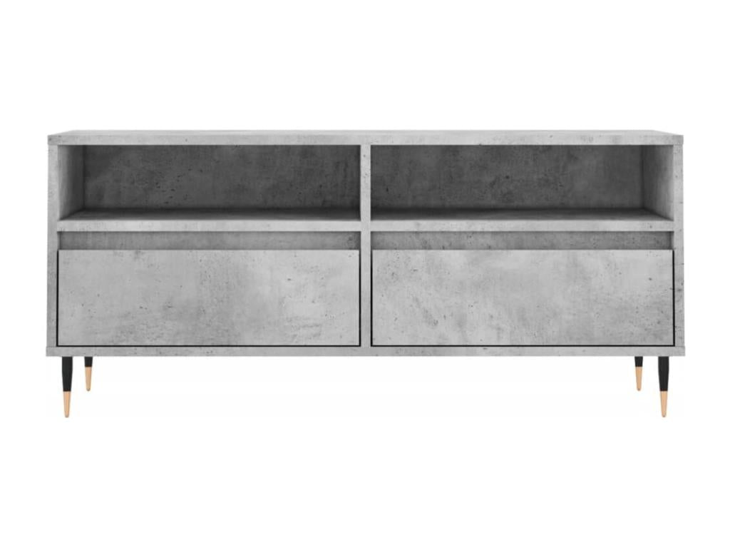 Concrete grey TV stand 100x34.5x44.5 cm engineered wood SQHT15825