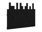 Wall-mounted headboard, black, 108x3x80 cm, solid pine wood, NARI30741