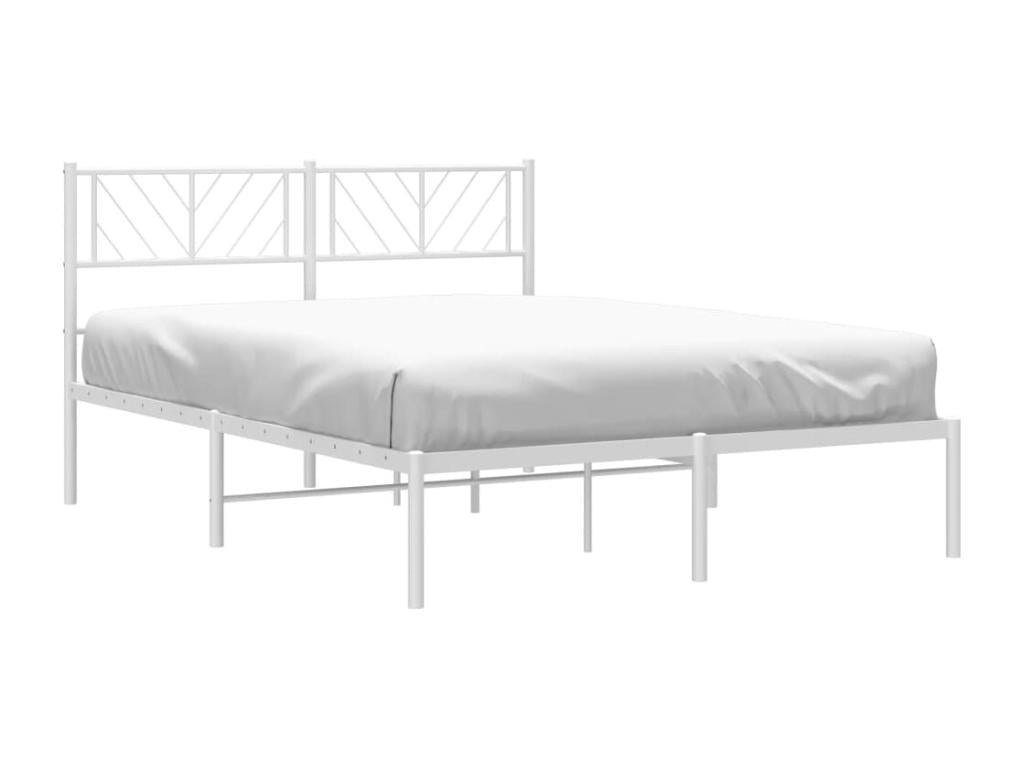 Metal bed frame with white headboard 140x190 QKPL77289
