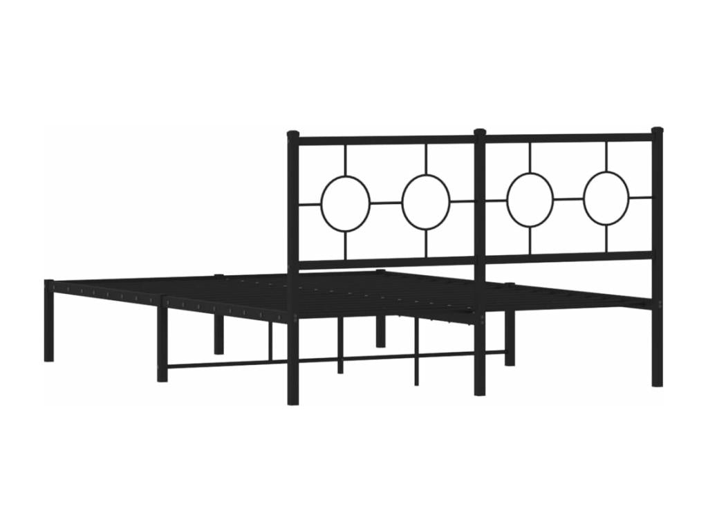 Metal bed frame with black headboard 140x200 QRAP44224