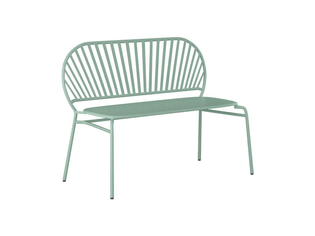 Metal garden bench - Almond green - Domopure UVLO72020