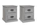 Chicyla bedside tables, 2 pcs, grey, 39x39x47.5 cm, engineered wood, IFQM13737