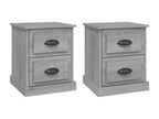Chicyla bedside tables, 2 pcs, grey, 39x39x47.5 cm, engineered wood, IFQM13737