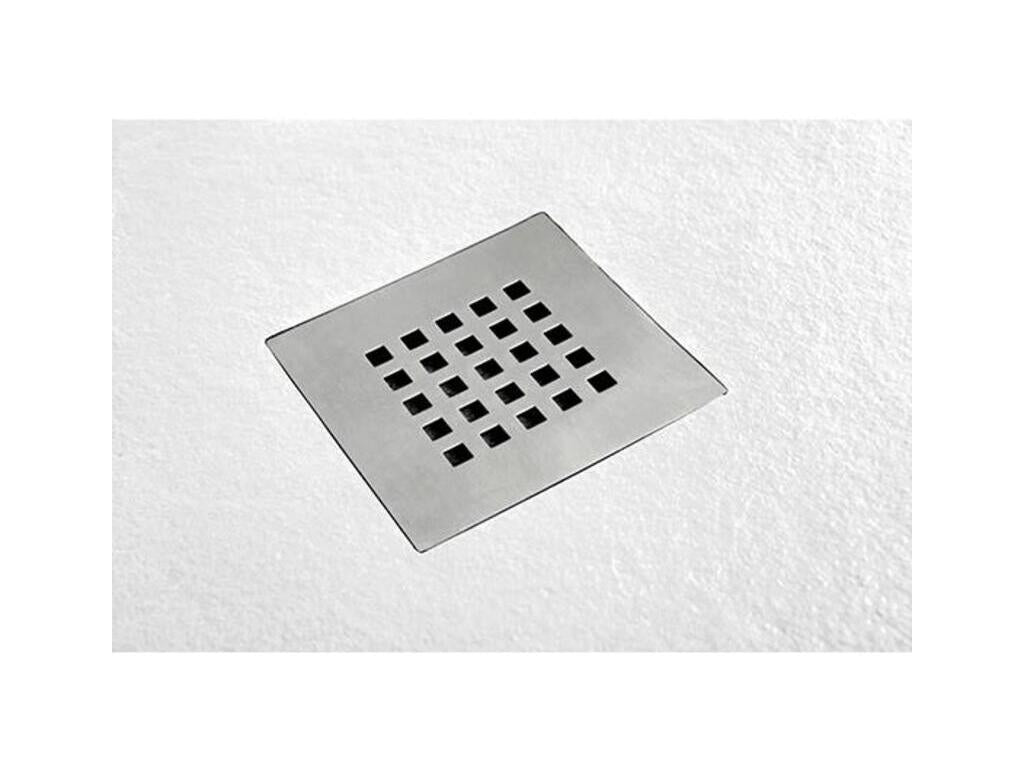 Chicyla Slim White 85x120 cm Shower Tray in Synthetic Resin and Marble Powder with Free Drain VVYU87785