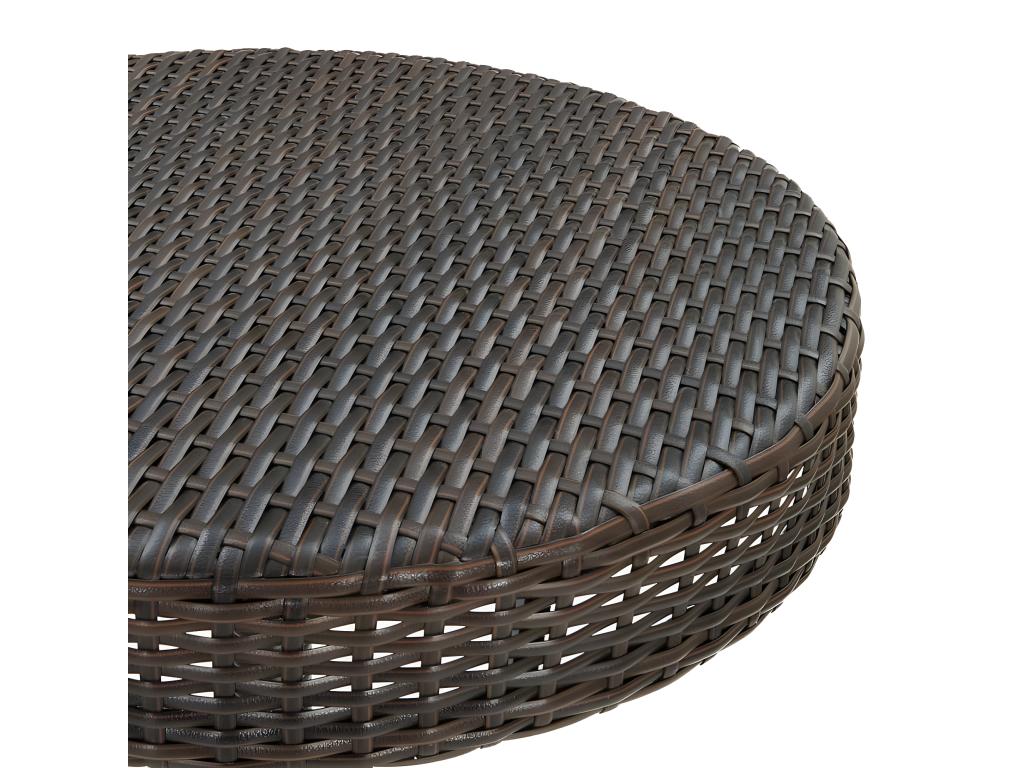 3-piece garden bar set with cushions, brown woven resin PWDX17791