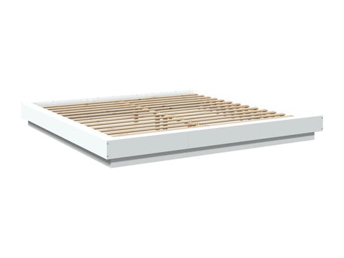 Bed frame with white LED lights, 180x200 cm, engineered wood, FSWO52669