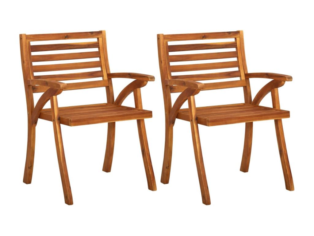 Chicyla Solid Wood Garden Dining Chairs with Cushions, 2 pcs, ZZRS66625
